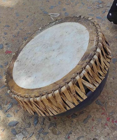 Decorative Indian Nagada Kettledrum – Handcrafted Drum for Traditional Music