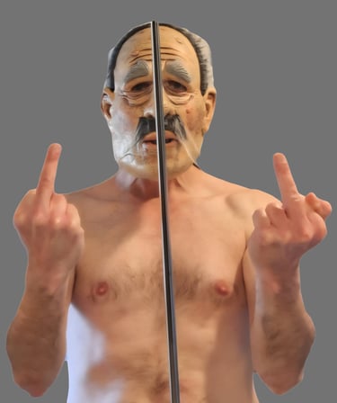 Henk Tieten steekt zijn middelvingers op