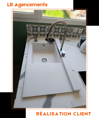 Plan de travail Fidelem sur mesure Evier Luisina Shiva Besançon Franche Comté LR Agencements