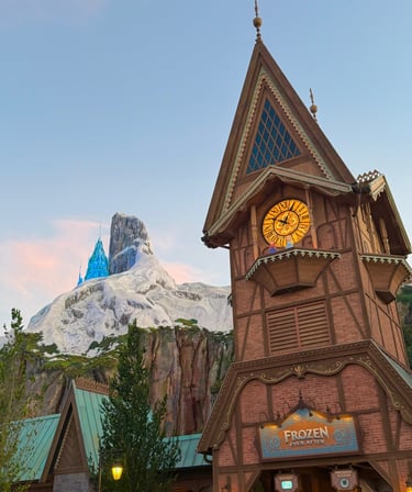 Main entrance to Frozen Ever After at World of Frozen