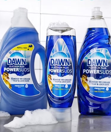 Dawn Power Suds dish soap grease cutting liquid for dishes pots pans and multipurpose cleaning