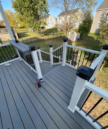 Composite deck installation in Holt MI by local deck builder Paramount Exterior
