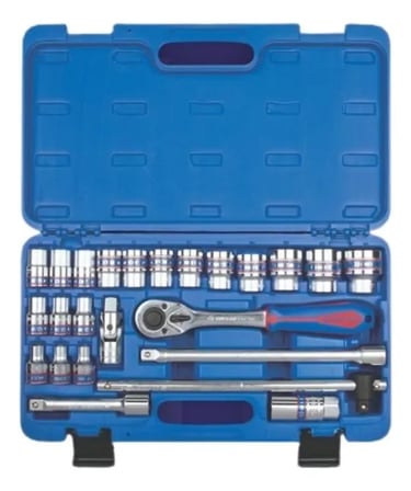 Jogo De Soquetes Sextavado Com 24 Pçs 1/2 - King Tony