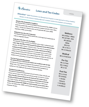 Attentive laws and tax codes document