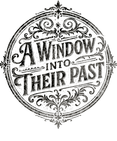 /logo in vintage engraved lettering with Victorian flourishes on parchment.