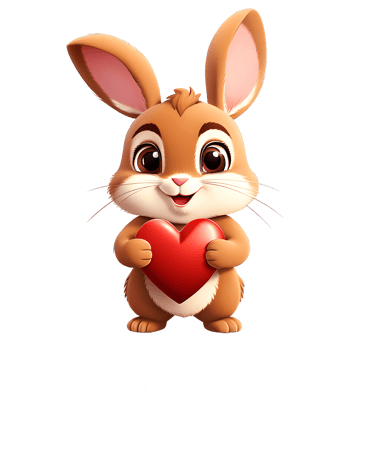 a bunny rabbit holding a heart shaped red heart