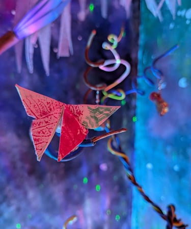 paper ecoprinted butterfly