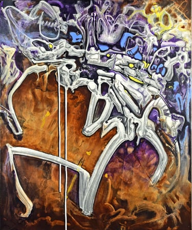 Original acrylic on canvas by Eric Stiles, Longitude at Will, 20 x 24