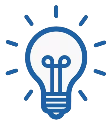 blue light bulb icon