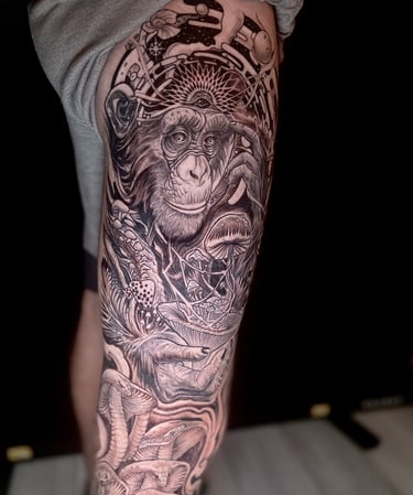Stoned Ape Theory Surreal Tattoo by V.Shiva | Vashi Navi Mumbai