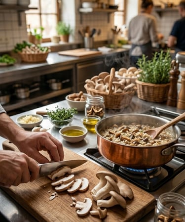 Cocina, recetas, setas, chef, restaurante, especias