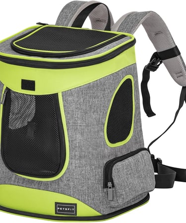 Petsfit Pet Backpack Carrier Easy-Fit Dog Travel Backpack Carrier for Hiking Walking Cycling