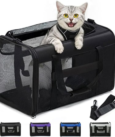 Conlun Cat Carrier Bag,Soft-Sided Pet Carriers for Dogs with 4-Sided Mesh,Airline Approved