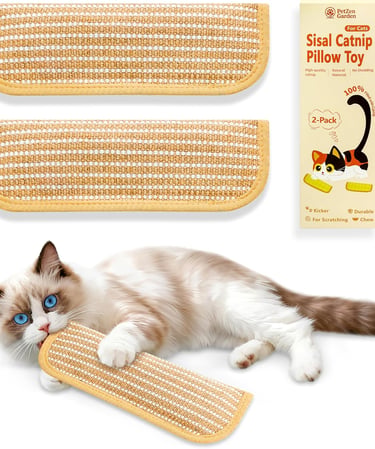 Cat Toys for Indoor Cats, Catnip Kicker Pillow Toys with Sisal