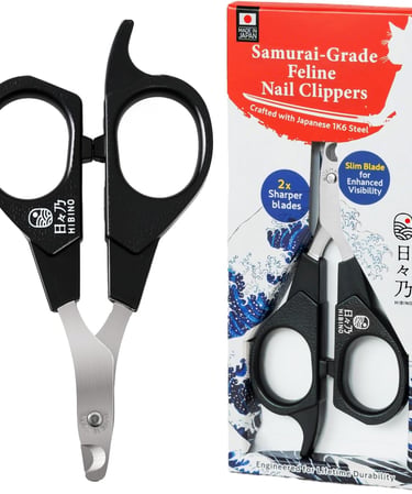 HIBINO Samurai-Grade Cat Nail Clippers | Vet Recommended | Sharper, Quieter & Safer