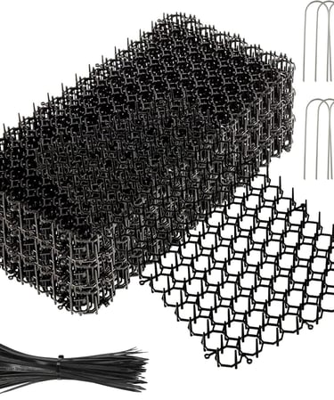 16PCS Cat Scat Spike Mat 16x8 Inch Anti Cat Deterrent Mat, Plastic Spike Mat Keep Cats Out of Yard