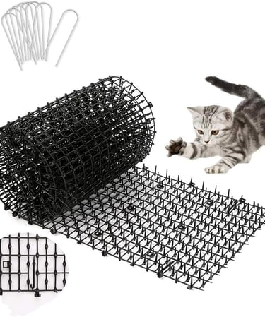 Cat Scat Mat, 78inch, Cat Deterrent Devices Spikes Mat Include 8 Garden Staples, for Garden