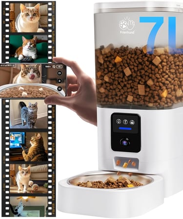 Automatic Cat Feeder with 2K Camera: 5G WiFi Automatic Feeder with Night Vision,Cat Food Dispenser