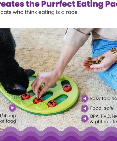Catstages Buggin' Out Puzzle & Play, Interactive Treat Puzzle Cat Toy, Green