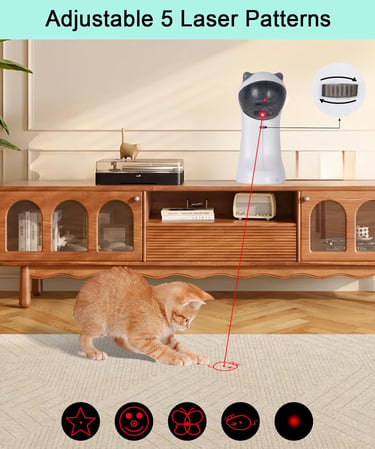 TBTeek Cat Toy, Automatic Motion-Activated, 5 Fun Patterns, 4 Speed Modes, Adjustable Light Angles