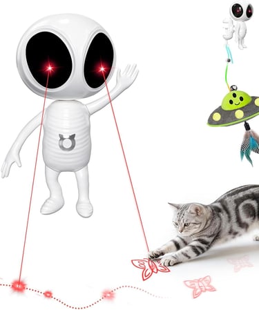 ORSDA Laser Cat Toys, 2 in 1 Automatic Dual Laser & Catnip UFO Dangler Cat Toys for Indoor Cats