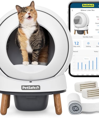 PetSafe ScoopFree SmartSpin Automatic Self-Cleaning Cat Litter Box – Advanced Odor Control – App Con
