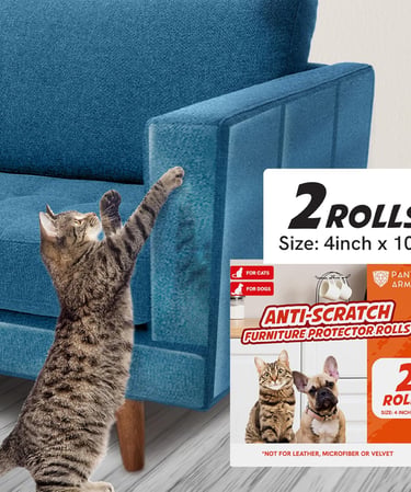 2 Rolls Cat Scratch Furniture Protector Sheets – Clear Couch & Sofa Guard from Cat Claws – Easy