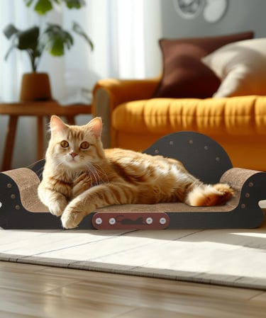 ComSaf Large Cat Scratcher Bed - 26" Cat Scratching Board Cat Couch Scratcher Cardboard