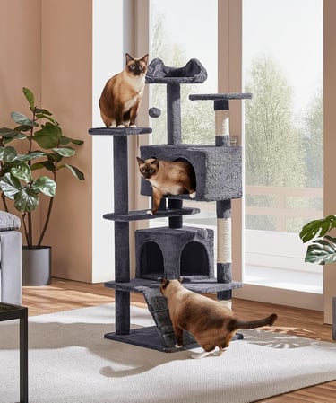 Yaheetech 54in Cat Tree Tower Condo Furniture Scratch Post for Kittens Pet House Play