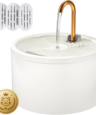 DOOOB Ceramic Cat Water Fountain, 2.1L/71oz Ceramic Cat Fountain, Automatic Ceramic Water Fountain