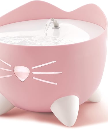 Catit PIXI Cat Water Fountain, 2.5 L, Light Pink, Modern Cat Fountain, Silent Pump for Indoor Cats