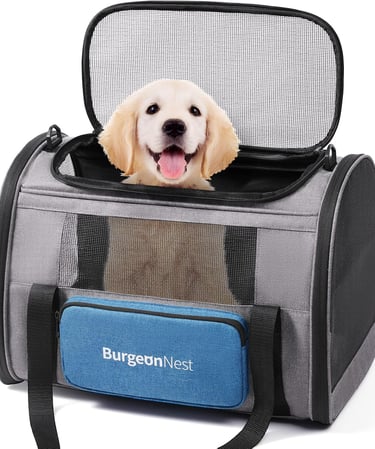 BurgeonNest Dog Carrier for Small Dogs Under 25 lbs, Large Cats 20 lbs, Soft-Sided Small Dog Carrier