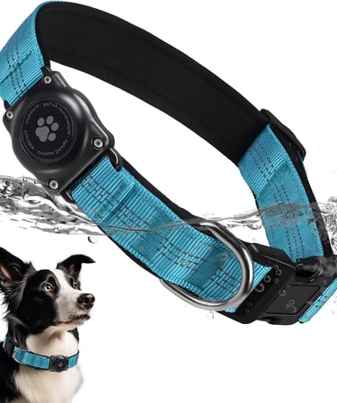 Upgraded AirTag Dog Collar, IP68 Waterproof Air Tag Dog Collar Holder, Reflective, Ultra-Durable