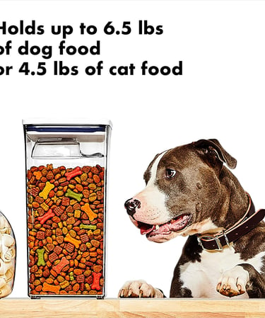 OXO Good Grips Pet POP Container – 6.0 Qt/5.7 L with Half Scoop |Ideal for up to 6.5lbs of Dog Food