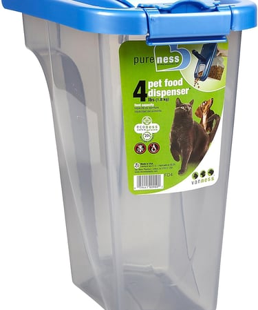 Van Ness 4-Pound Food Dispenser with Fresh-Tite Seal, White, Large (FD4), Clear