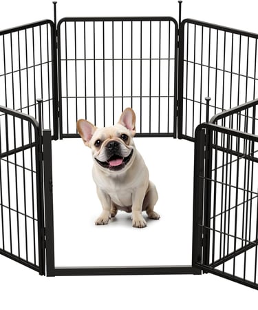 SunsGrove Dog Playpen with Wide Door, 24 inch 8 Panels Rust-Proof Pet Fence for Yard, RV & Camping