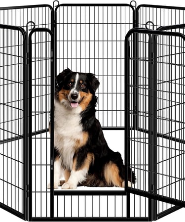 Yaheetech Dog Playpen Outdoor, 8 Panel Dog Fence 47" Indoor Pet Pen for Large/Medium/Small Dogs