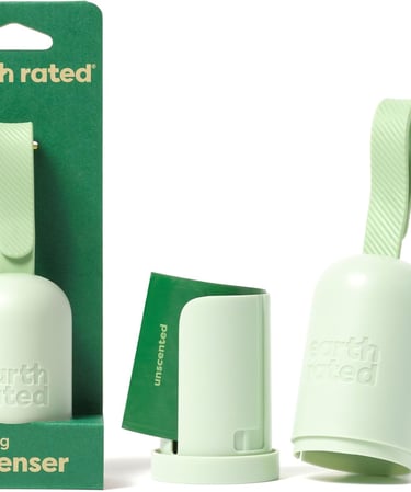 Earth Rated Dog Poop Bag Holder, Durable and Guaranteed Leakproof, Unscented, Dispenser with Starter