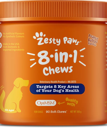 Zesty Paws 8-in-1 Dog Multivitamin Chewables - Digestive & Immune Support Dog Supplements - Support