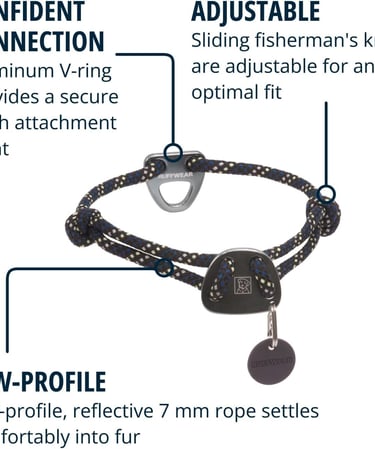 Ruffwear, Knot-a-Collar, Heavy Duty Climbing Rope Dog Training Collar, Reflective Adjustable Design