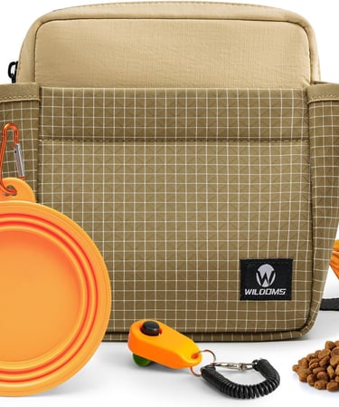 Dog Treat Pouch – Large Capacity with Magnetic Closure, Dog Walking Fanny Pack Built-in Poop Bag