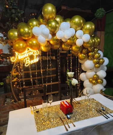 decoración de boda en candelabro parrilla