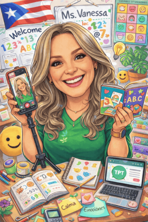 La maestra Vanessa,de curiosamente creativa contenido educativo en línea con un teléfono intelige