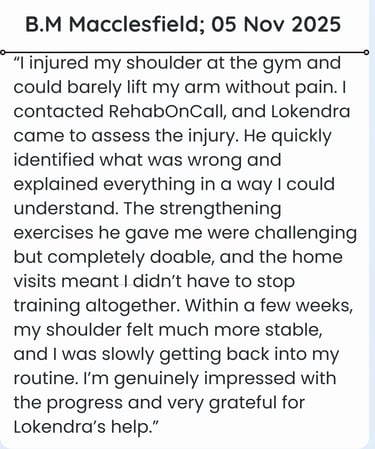 patient review about shoulder rehab