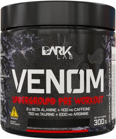 Pré-treino Venom Underground Dark Lab: energia extrema e foco nos treinos
