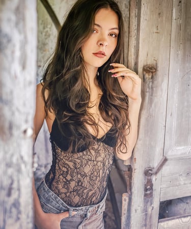 young woman wearing sexy body dress