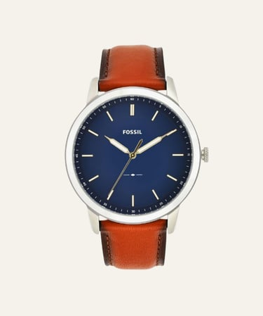Picture of Fossil Men's Minimalist Watch Brown Leather Silver Blue