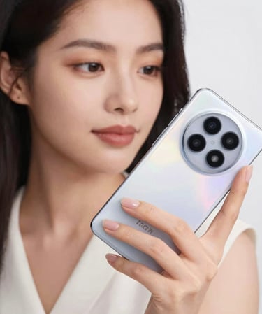 a close up of a cell phone on a red surface