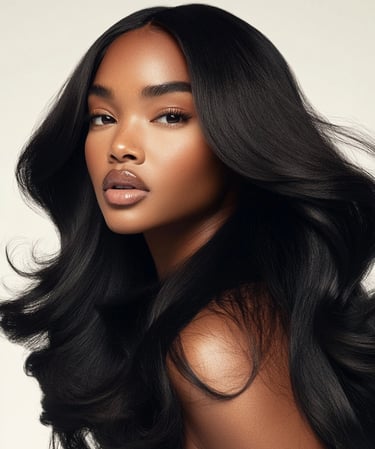 An image displaying an example of the Natural Brown Loose Curly Frontal hair option.