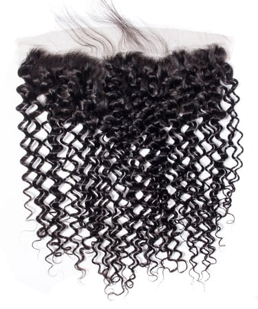 An image displaying an example of the Jet Black Tight Curly Frontal hair option.